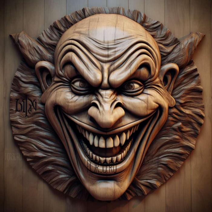 Joker fan art 3 stl model for CNC